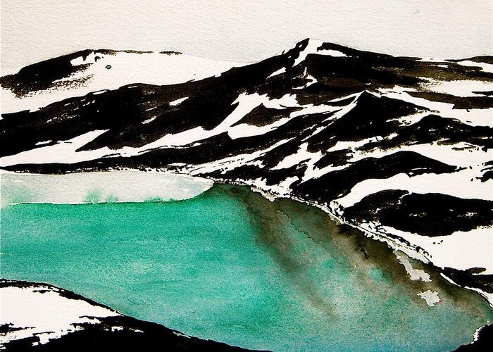 Antarctica Greeting Card featuring the painting Open Water by Carolyn Doe