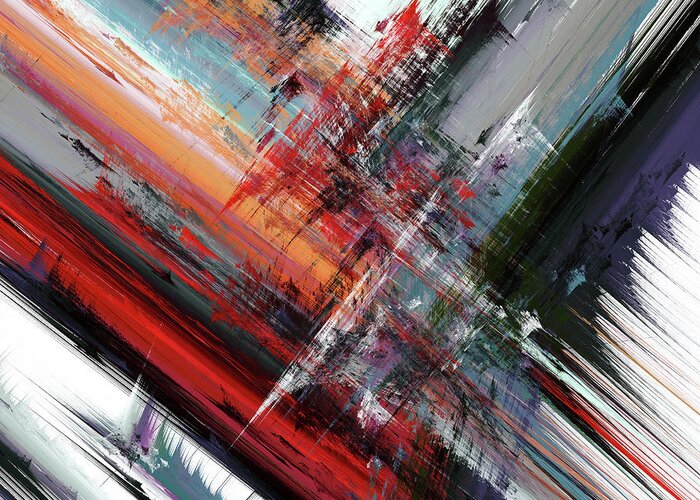Abstract Greeting Card featuring the digital art Opposing Angles 2 by Hal Tenny