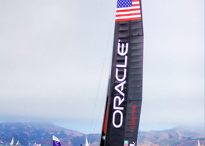 America's Cup Greeting Card featuring the photograph Oracles 34th World Series SF by Chuck Kuhn
