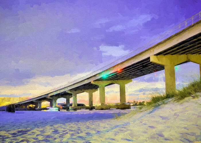 Orange Beach Pass Bridge Greeting Card featuring the photograph Orange Beach Pass Bridge by JC Findley