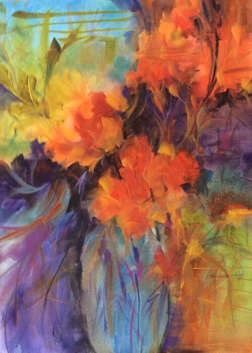 Floral Greeting Card featuring the painting Orange Bouquet by Karen Ann Patton