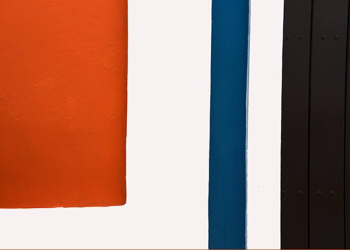 Abstract Greeting Card featuring the photograph Orange on the left by Ricardo Dominguez
