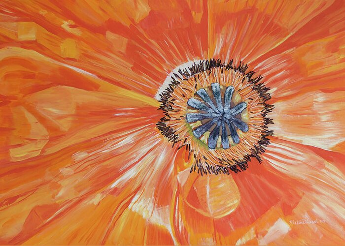  Arvada Greeting Card featuring the painting Orange Poppy by MKD Lincoln