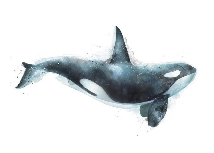Orca Greeting Card featuring the painting Orca by Amy Hamilton