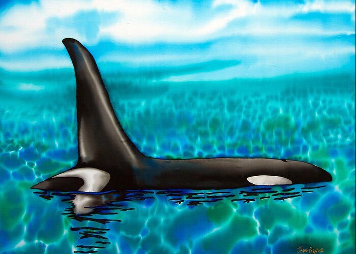  Orca Greeting Card featuring the painting Orca by Daniel Jean-Baptiste