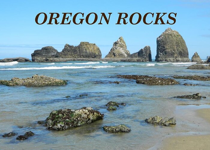 Oceanside Greeting Card featuring the photograph Oregon Rocks Landscape by Gallery Of Hope 