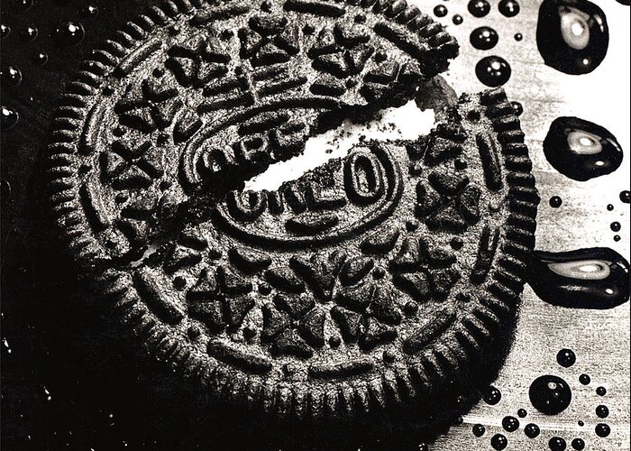 Cookie Greeting Card featuring the photograph Oreo Cookie by Nancy Mueller
