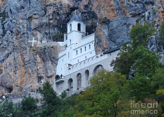 Ostrog Monastery Greeting Card featuring the photograph Ostrog Monastery - Montenegro by Phil Banks