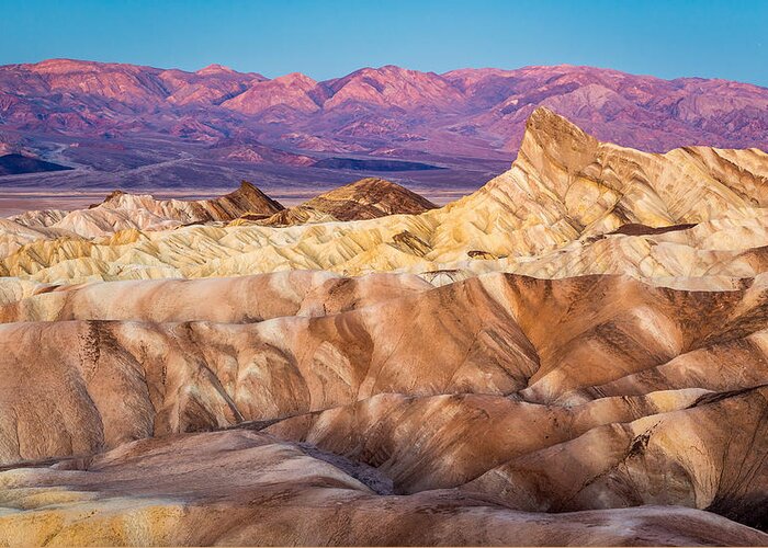 Zabriskie Point Greeting Card featuring the photograph Otherworldly Zabriskie at Dawn by Pierre Leclerc Photography
