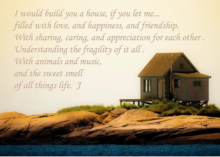 Cabin. Island. Prose Greeting Card featuring the photograph Our House by Jeff Cooper
