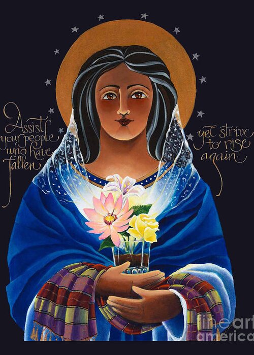 Our Lady Of Light: Help Of The Addicted Greeting Card featuring the painting Our Lady of Light - Help of the Addicted - MMLOL by Br Mickey McGrath OSFS