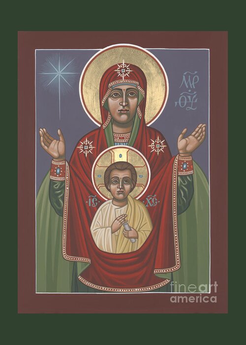 Our Lady Of The Sign Greeting Card featuring the painting Our Lady of the Sign 237 by William Hart McNichols