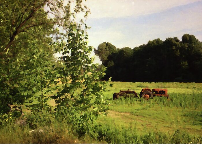 Farming Greeting Card featuring the photograph Out in the Fields by Geoff Jewett