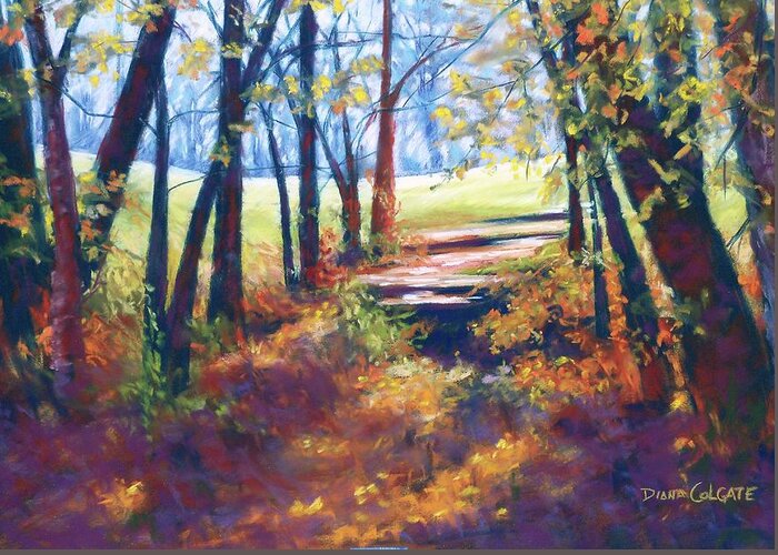 Landscape Greeting Card featuring the pastel Out of the Shadows by Diana Colgate