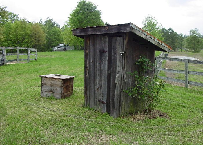 Outhouse Greeting Card featuring the photograph Outhouse by Quwatha Valentine