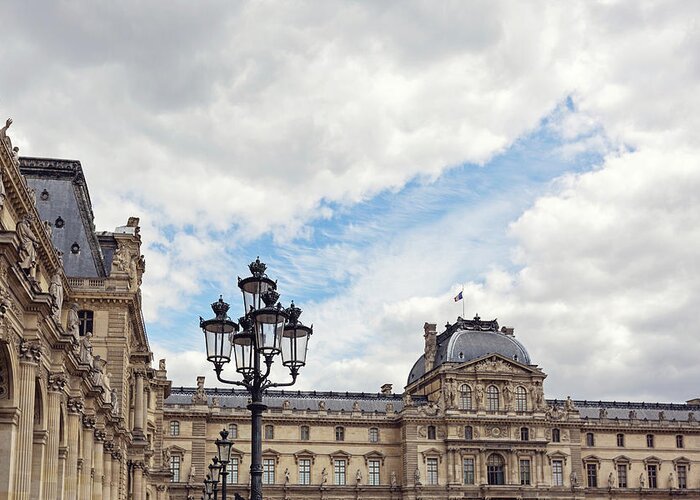 Paris Greeting Card featuring the photograph Outside the Louvre - Paris, France by Melanie Alexandra Price