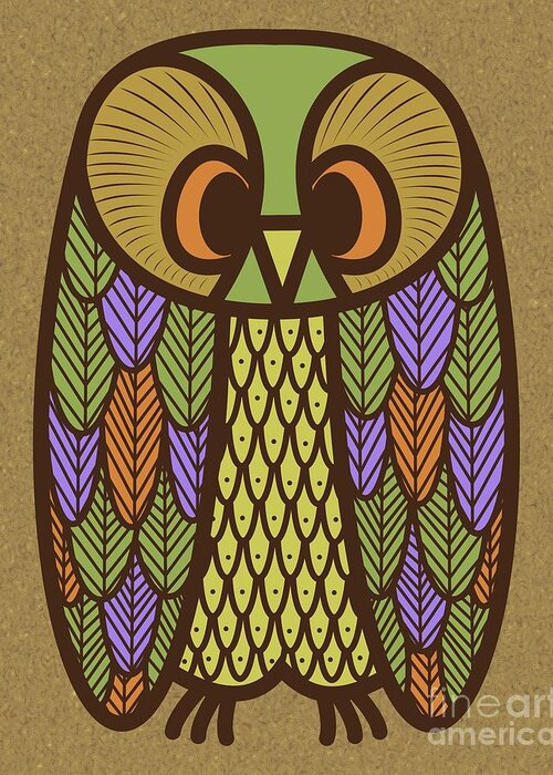 Owl Greeting Card featuring the digital art Owl 2 by Donna Mibus