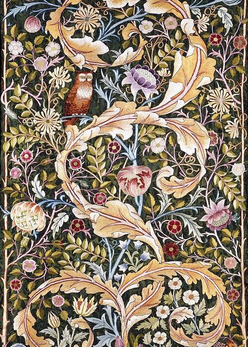 William Morris Greeting Card featuring the painting Owl by William Morris