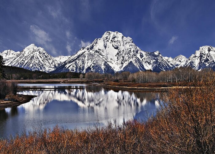 Mountains Greeting Card featuring the photograph Oxbow Bend by John Christopher