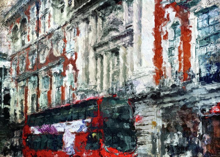 London Greeting Card featuring the digital art Oxford Street by Nicky Jameson