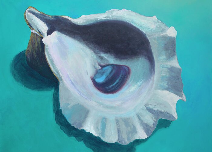 Shell Greeting Card featuring the painting Oyster Blues by Donna Tucker