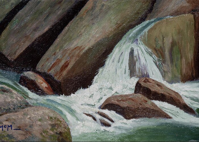 Ozark Waterfall Greeting Card featuring the painting Ozark Spring Creeks by Garry McMichael