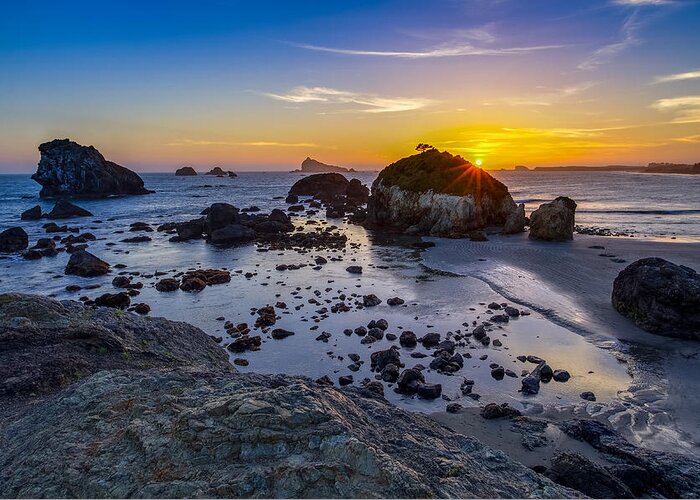 California Greeting Card featuring the photograph Pacific Ocean Northern California Sunset by Scott McGuire