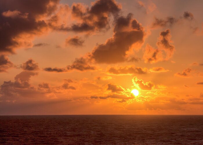 Seascape Greeting Card featuring the photograph Pacific Sunset by Kristina Rinell