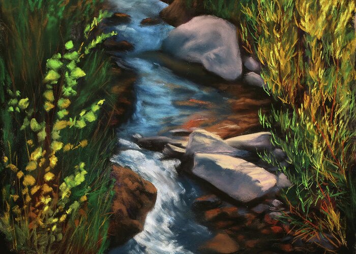 Pack Creek Greeting Card featuring the painting Pack Creek by Sandi Snead