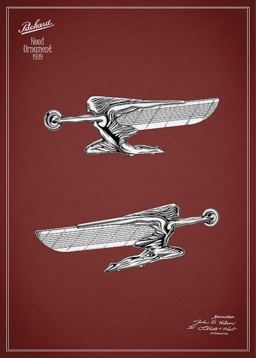 Packard Greeting Card featuring the photograph Packard Hood Ornament 1939 by Mark Rogan