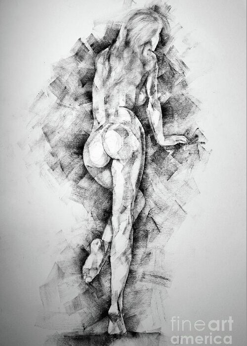 Erotic Greeting Card featuring the drawing Page 34 by Dimitar Hristov
