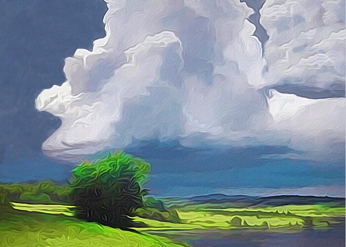 Cloud Greeting Card featuring the digital art Painted Clouds by Walter Colvin