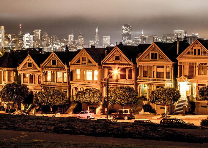 San Francisco Greeting Card featuring the photograph Painted Ladies in San Francisco by Lev Kaytsner