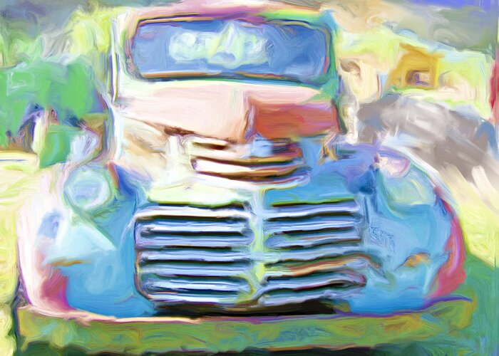 Truck Greeting Card featuring the painting Painted by Lou Novick