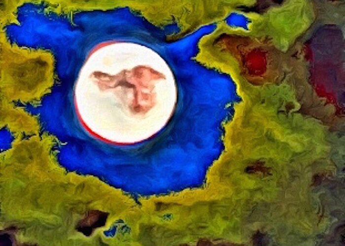 Moon Greeting Card featuring the photograph Painted Moon by Al Harden