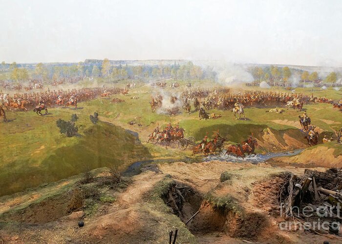 Details Greeting Card featuring the photograph painting of Battle of Borodino by Vladi Alon