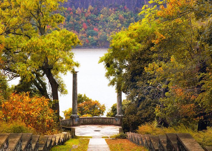 Untermyer Garden Greeting Card featuring the photograph Palisades Vista by Jessica Jenney