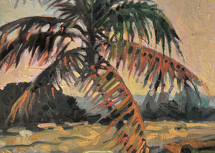 Oil Greeting Card featuring the painting Palm by Donald Maier