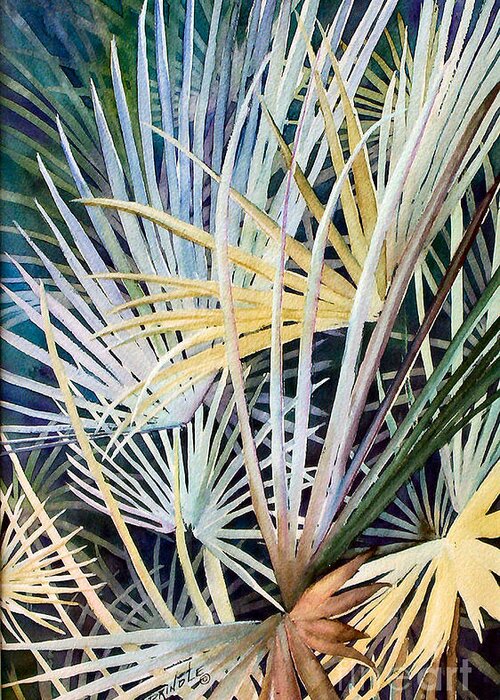Watercolor Greeting Card featuring the painting Palms  original by Sandy Brindle