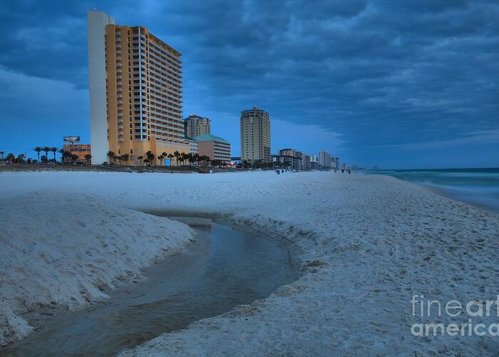 Panama City Greeting Card featuring the photograph Panama City Beach At Dusk by Adam Jewell