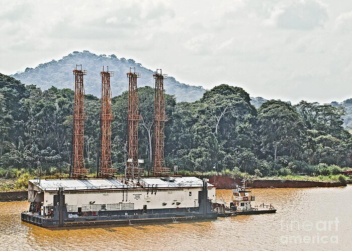Barge Greeting Card featuring the photograph Panama048 by Howard Stapleton
