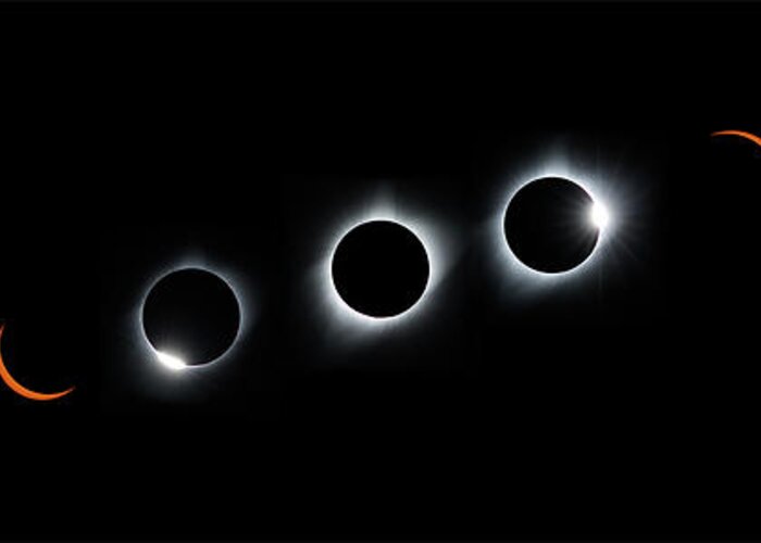 Eclipse Greeting Card featuring the photograph Panorama of the Great American Eclipse by Tony Hake