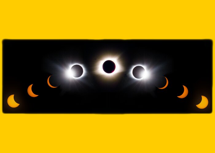08 21 2017 Greeting Card featuring the photograph Panorama Total Eclipse T Shirt Art Phases by Debra and Dave Vanderlaan