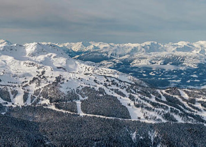 Whistler Greeting Card featuring the photograph Panoramic view of Whistler Mountain by Pierre Leclerc Photography