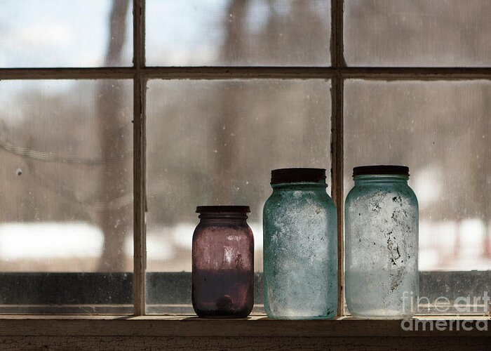 Window Greeting Card featuring the photograph Pantry Jars by Nicki McManus