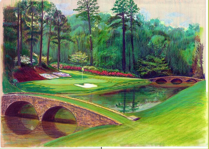 Golf Greeting Card featuring the drawing Par 3 by Harry West