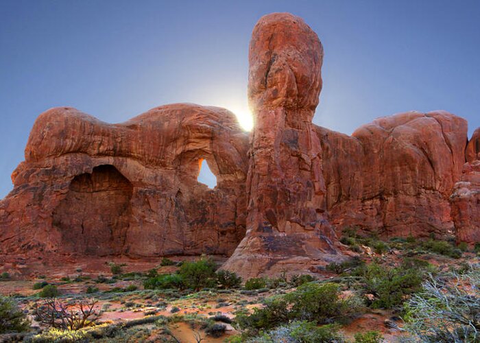 Desert Greeting Card featuring the photograph Parade of Elephants in Arches National Park by Mike McGlothlen