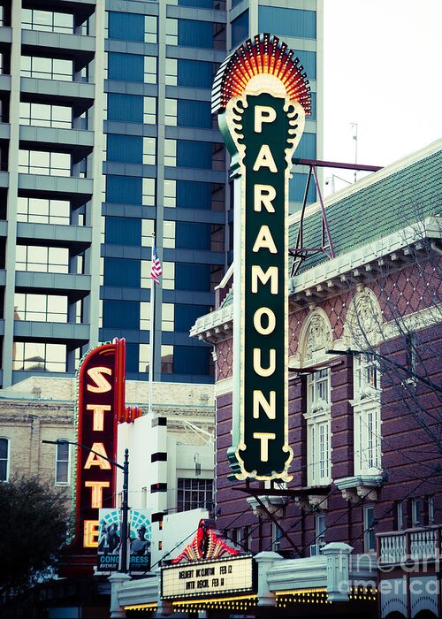Austin Texas Greeting Card featuring the photograph Paramount Theatre Austin by Sonja Quintero