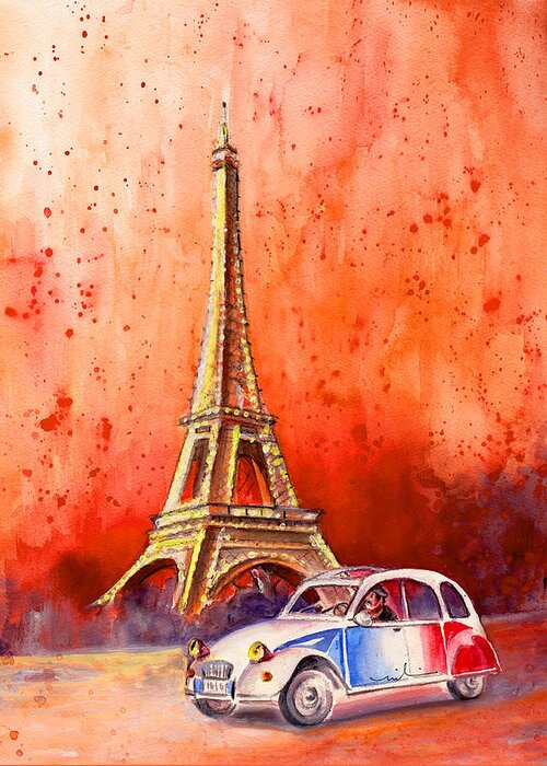 Travel Greeting Card featuring the painting Paris Authentic by Miki De Goodaboom