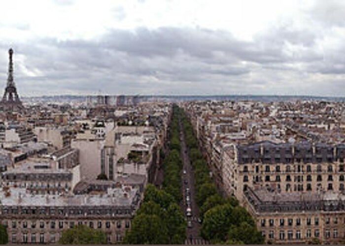 Paris Greeting Card featuring the photograph Paris from the Arch de Triumph by Robert Ponzoni